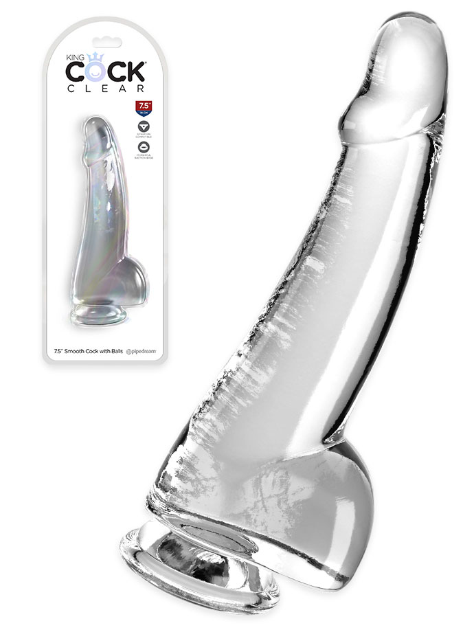 King Cock - 7.5 inch with Balls Clear
