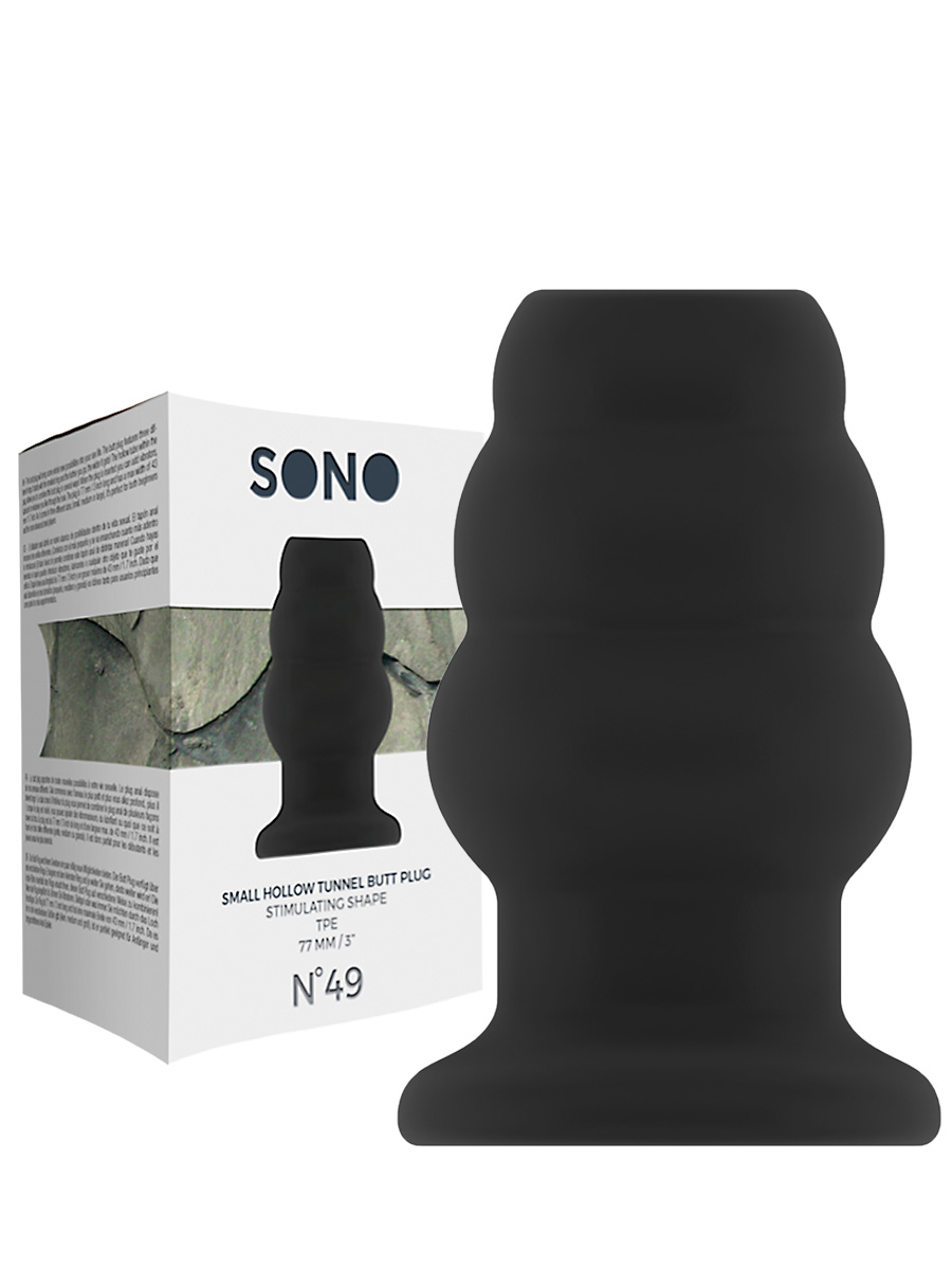 Hollow Tunnel Butt Plug 3 inch black - SONO No.49