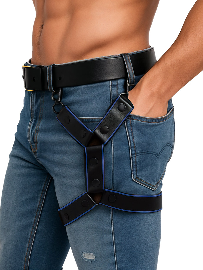 Leg Harness - Blue Leather