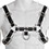 Genuine Leather BDSM Top Harness Black/White
