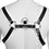 Genuine Leather BDSM Top Harness Black/White